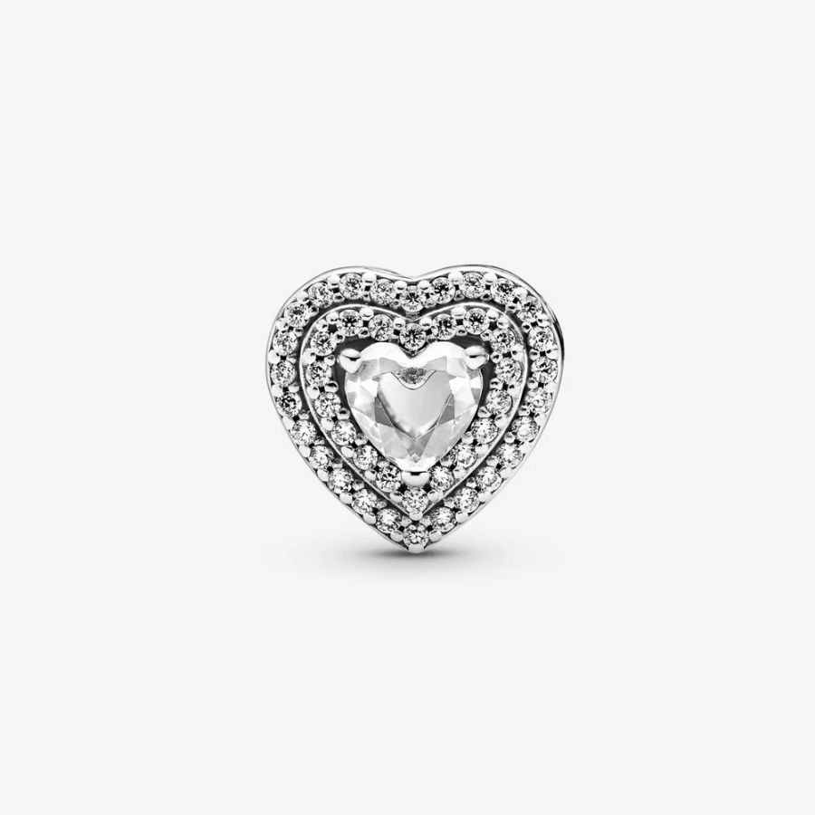 Charm Funkelndes Erhabenes Herz Silber Zweitbild