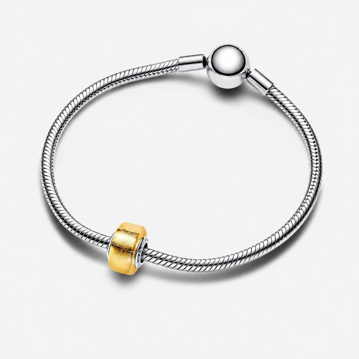 Mini-Charm Murano-Glas Goldfarben Silber Zweitbild
