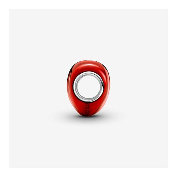 Charm Rotes Metallic-Herz Sterling-Silber