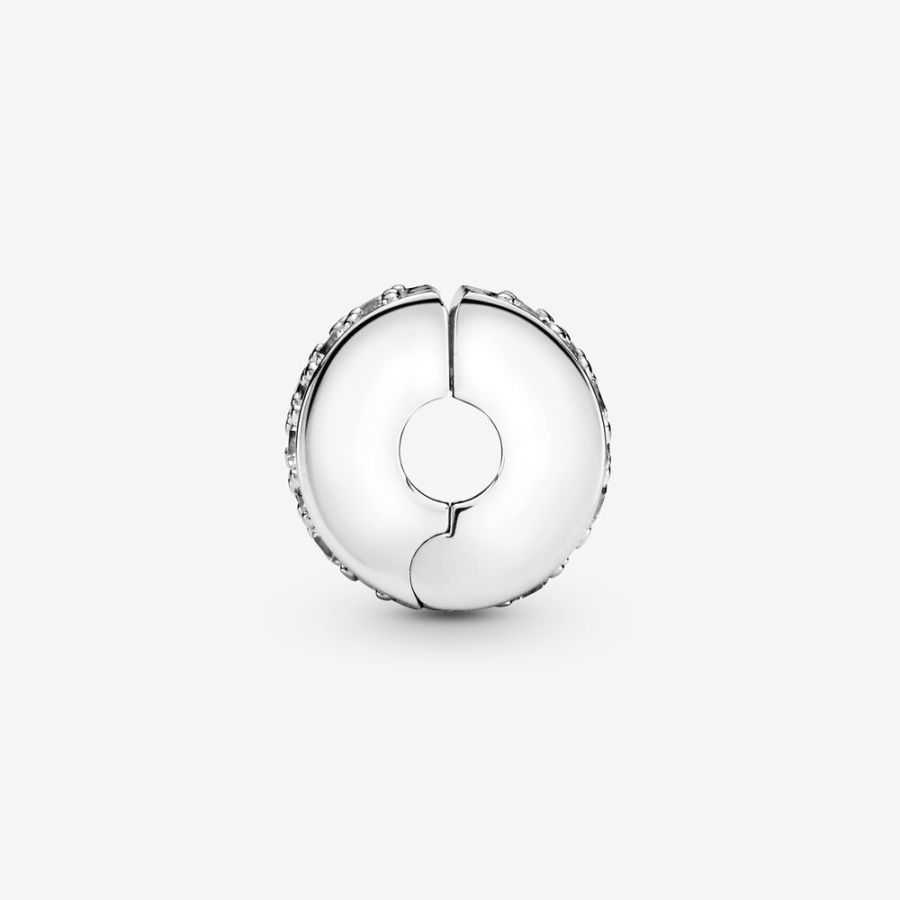 Charm Clip Pavé-Glanz Sterling Silber