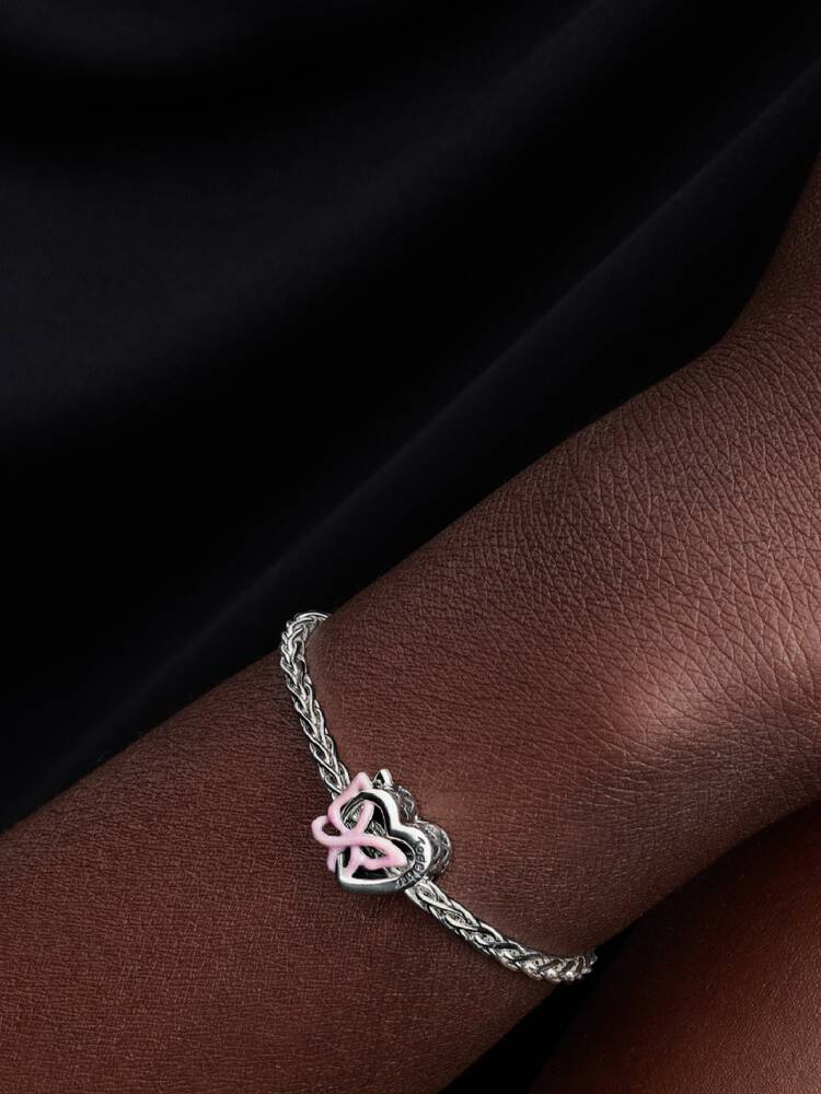 Verschlungenes Herz und Schmetterling Charm Sterling-Silber Zweitbild