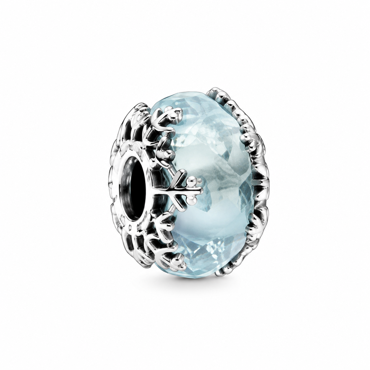Charm Murano Winterblaue Schneeflocke Sterling-Silber Hauptbild