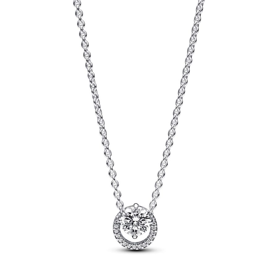 391174C01 Kette mit Anhänger Strahlenkranz Zirkon Silber Hauptbild