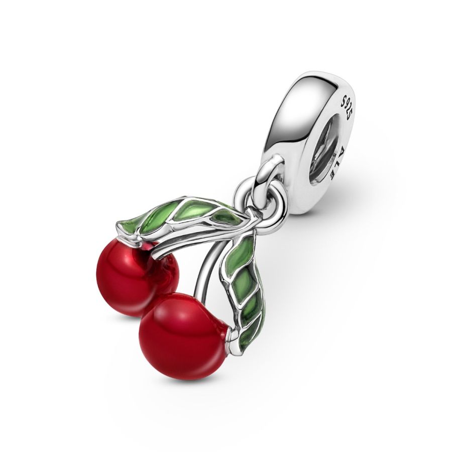 Charm-Anhänger Asymmetrische Kirsche Sterling-Silber