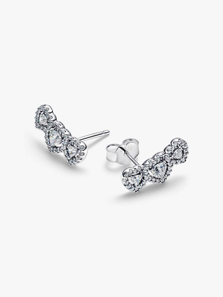 Strahlenkranz Herz Trilogie Ohrstecker Sterling-Silber Zweitbild