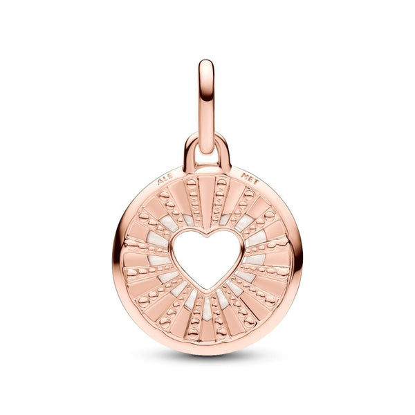 Medaillon-Charm Herzen Rosévergoldet