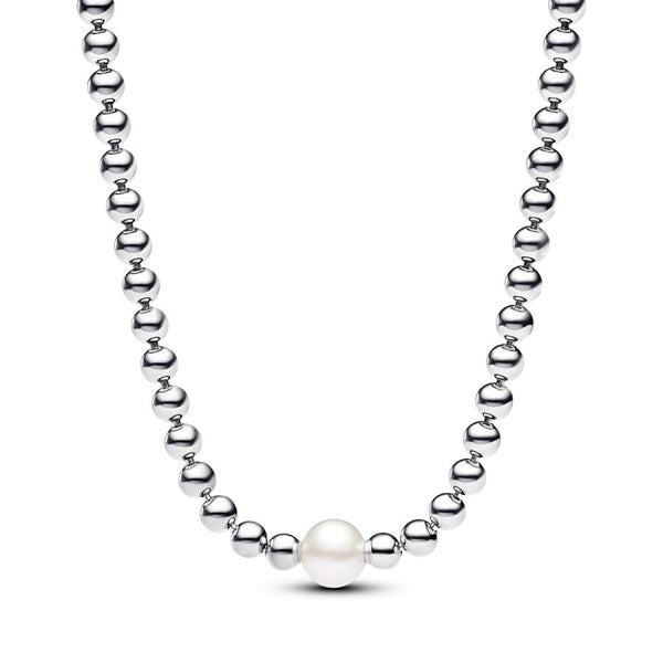 393176C01 Halskette Collier Süßwasserzuchtperle Silber