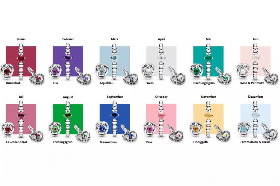 Charm November Geburtsstein Honigfarbener Ewigkeitskreis Silber