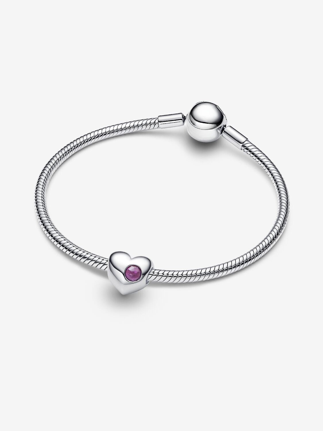 Gravierbares Lilafarbenes Stein Herz-Charm Sterling-Silber