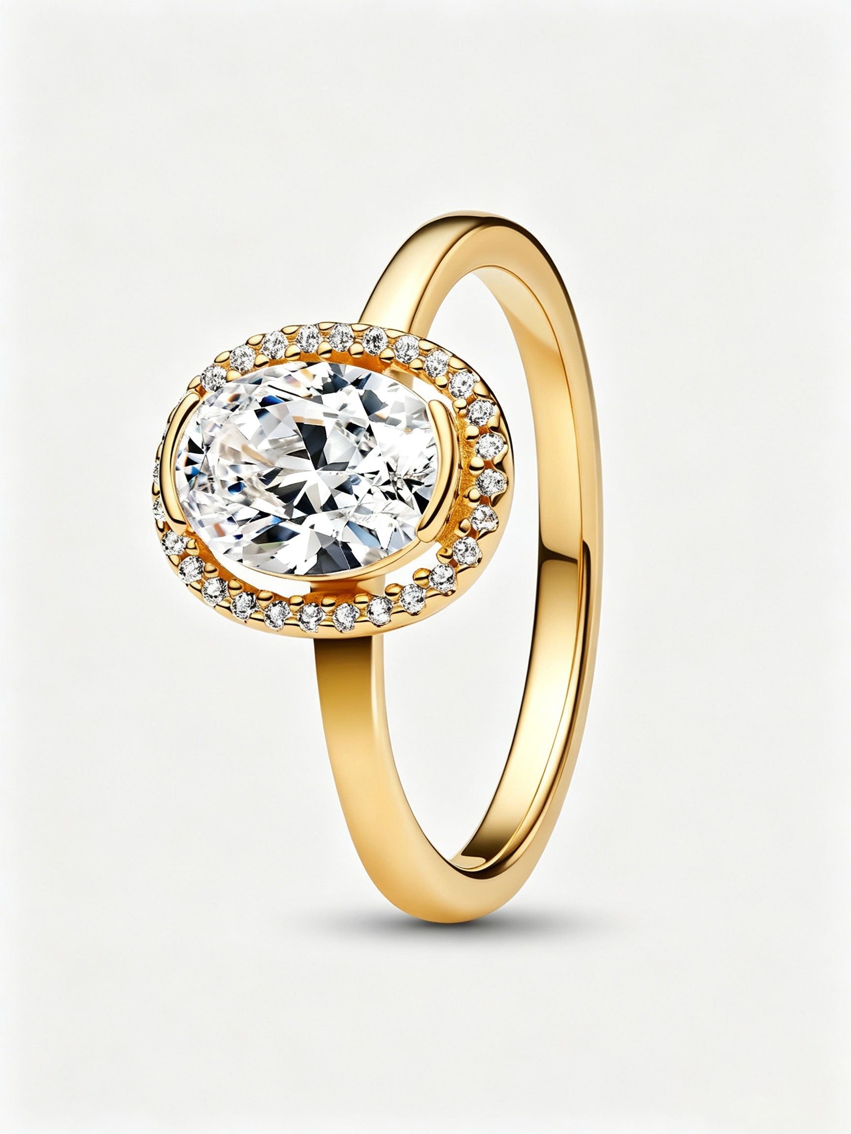 Ovaler Funkelnder Strahlenkranz Ring